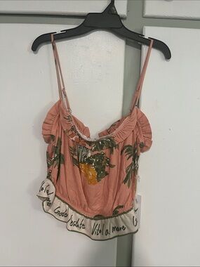 Sienna Sky Coral Floral Ruffle Cami